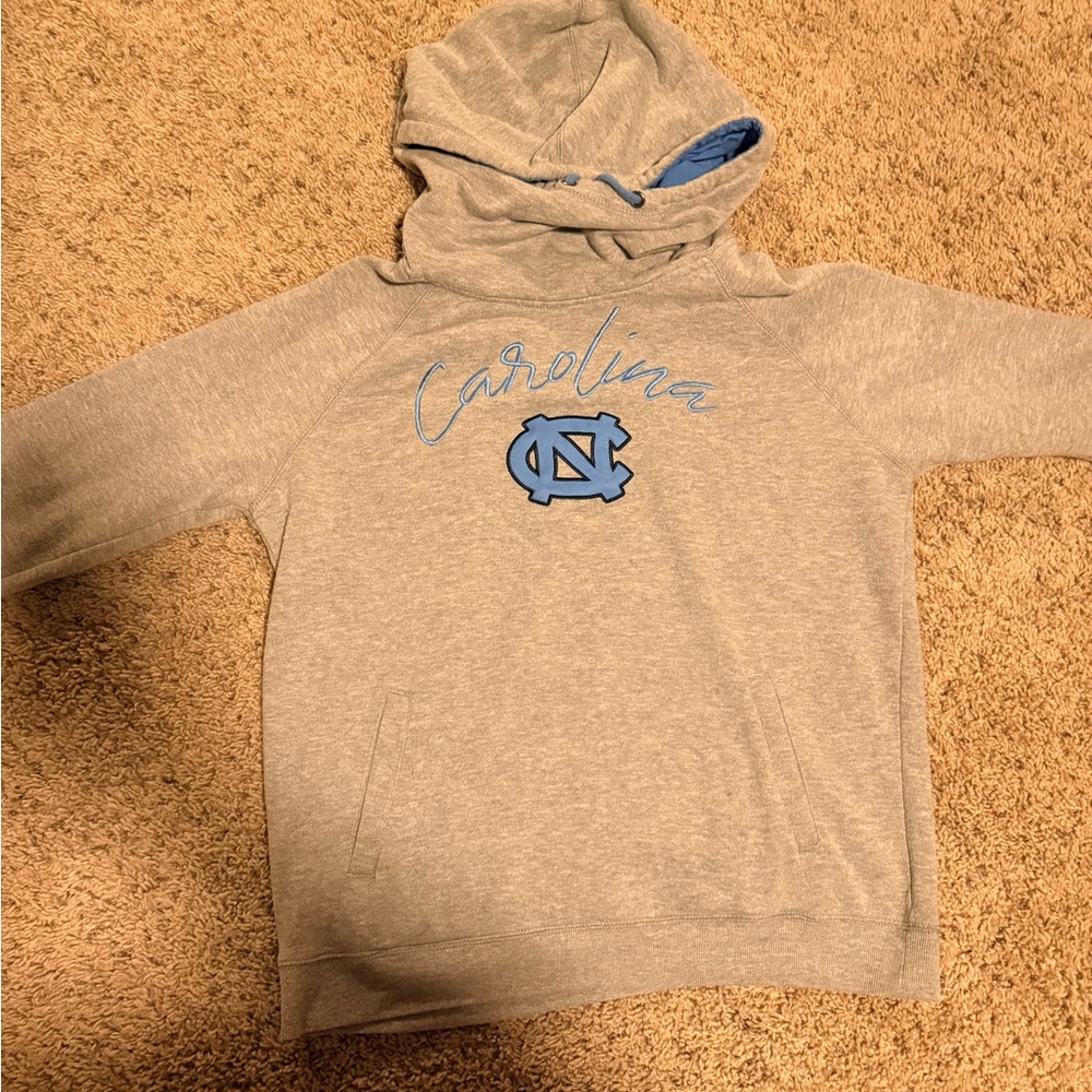 Stadium Athletics Gray Hoodie with Blue Details